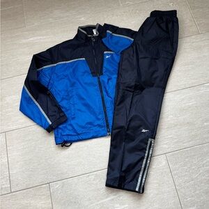 🏃‍♂️Vintage 90s Reebok Blue Track Suit - Windbreaker & Ankle Zip Pants, Med🏃‍♂️
